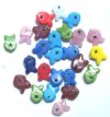 25 9x12mm Translucent and Opaque Fish Bead Mix
